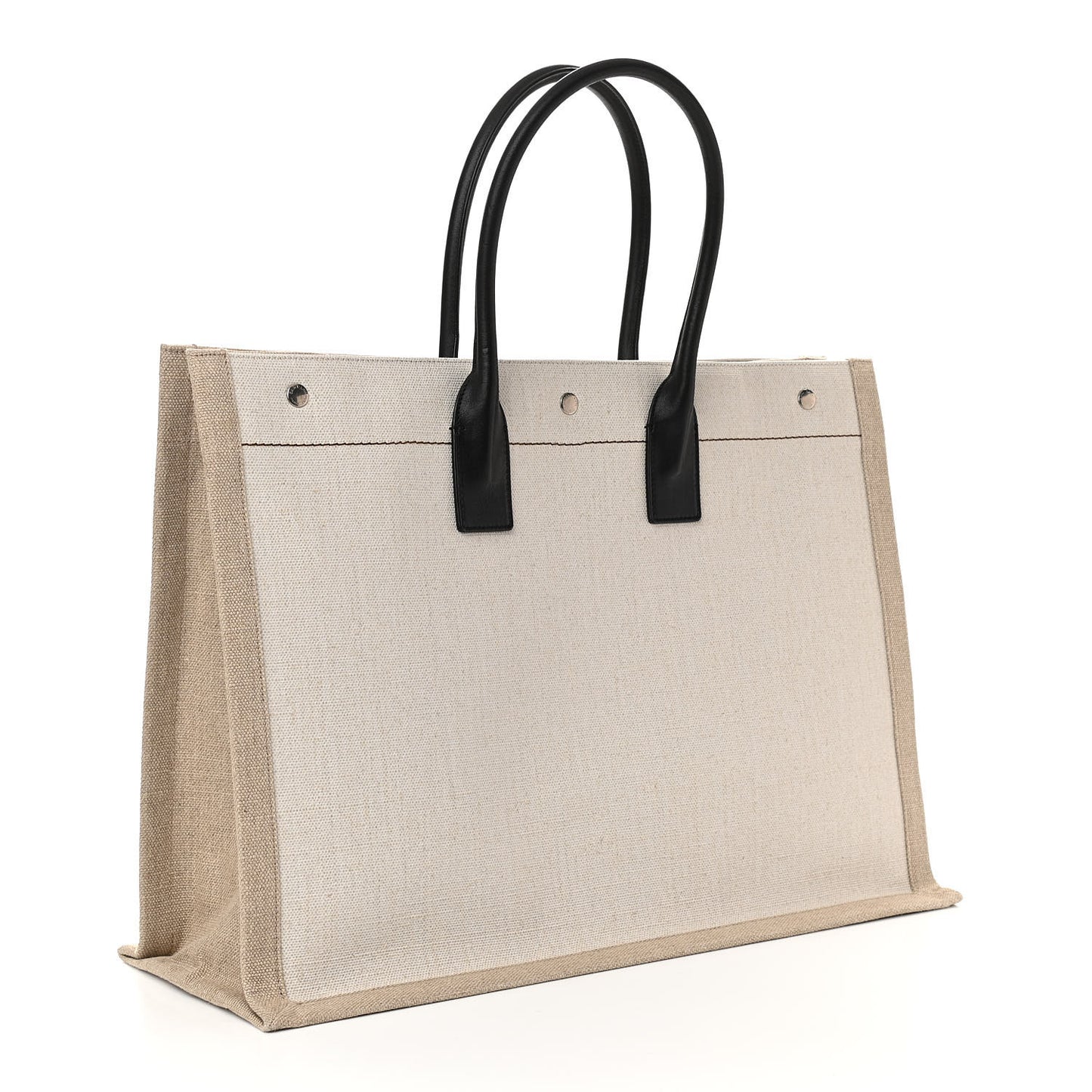 Linen Calfskin Rive Gauche Tote Optic White