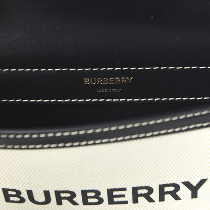 Burberry Smooth Calfskin Canvas Horseferry Print Mini Title Bag with Pocket Black 8 of 9