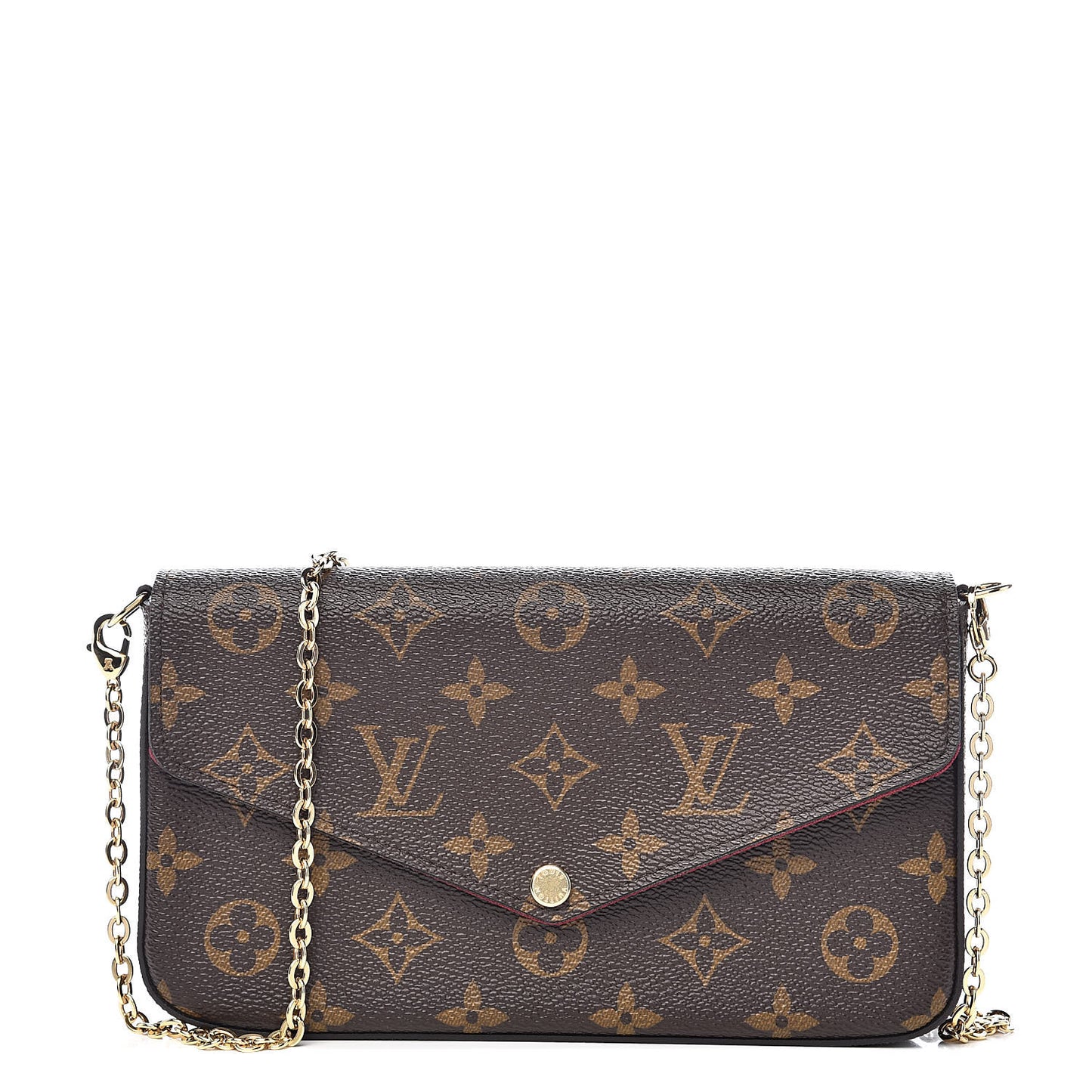 Monogram Pochette Felicie Chain Wallet Fuchsia