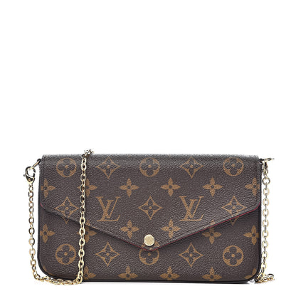 Louis Vuitton Monogram Pochette Felicie Chain Wallet Fuchsia 1 of 13
