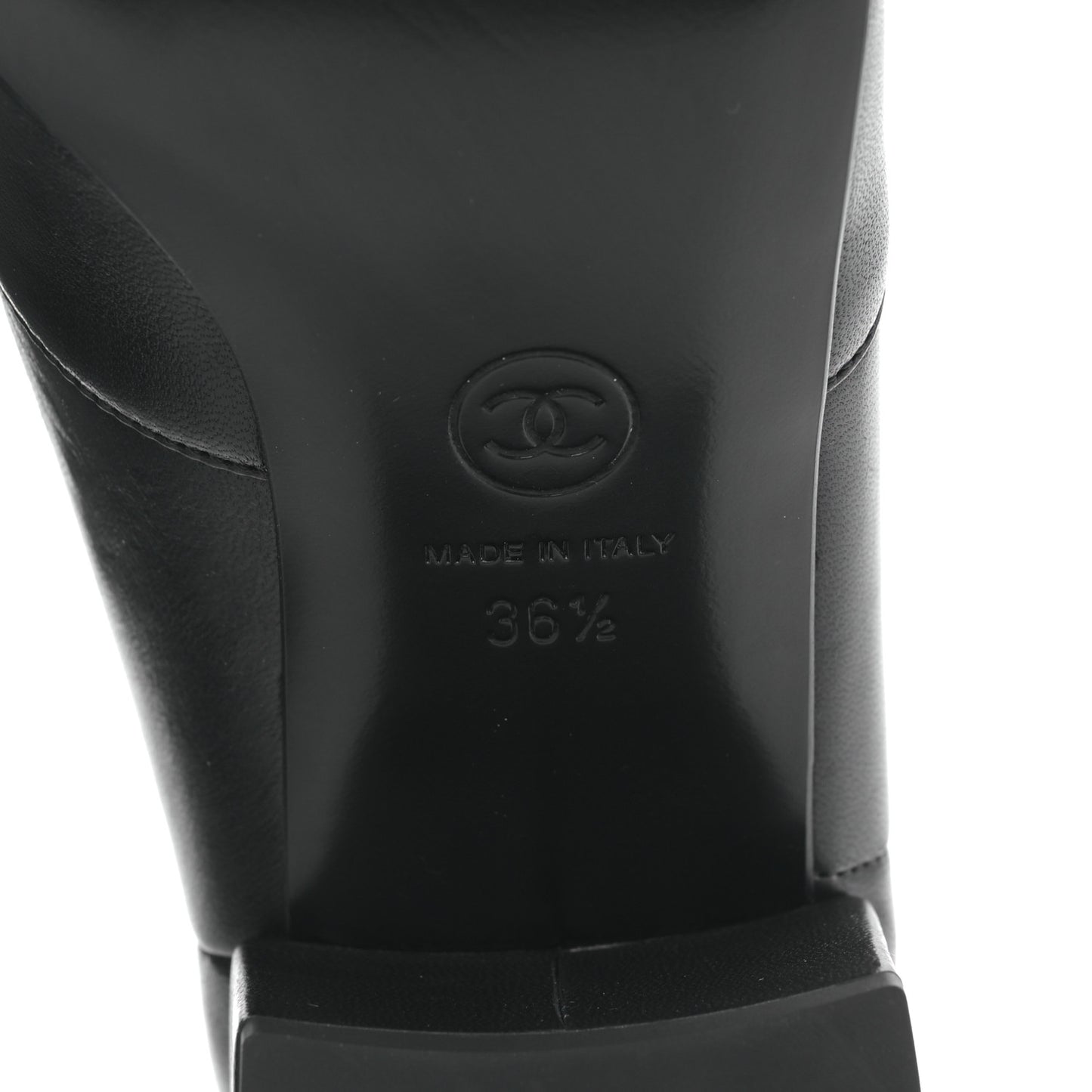 Lambskin Logo Ankle Boots 36.5 Black