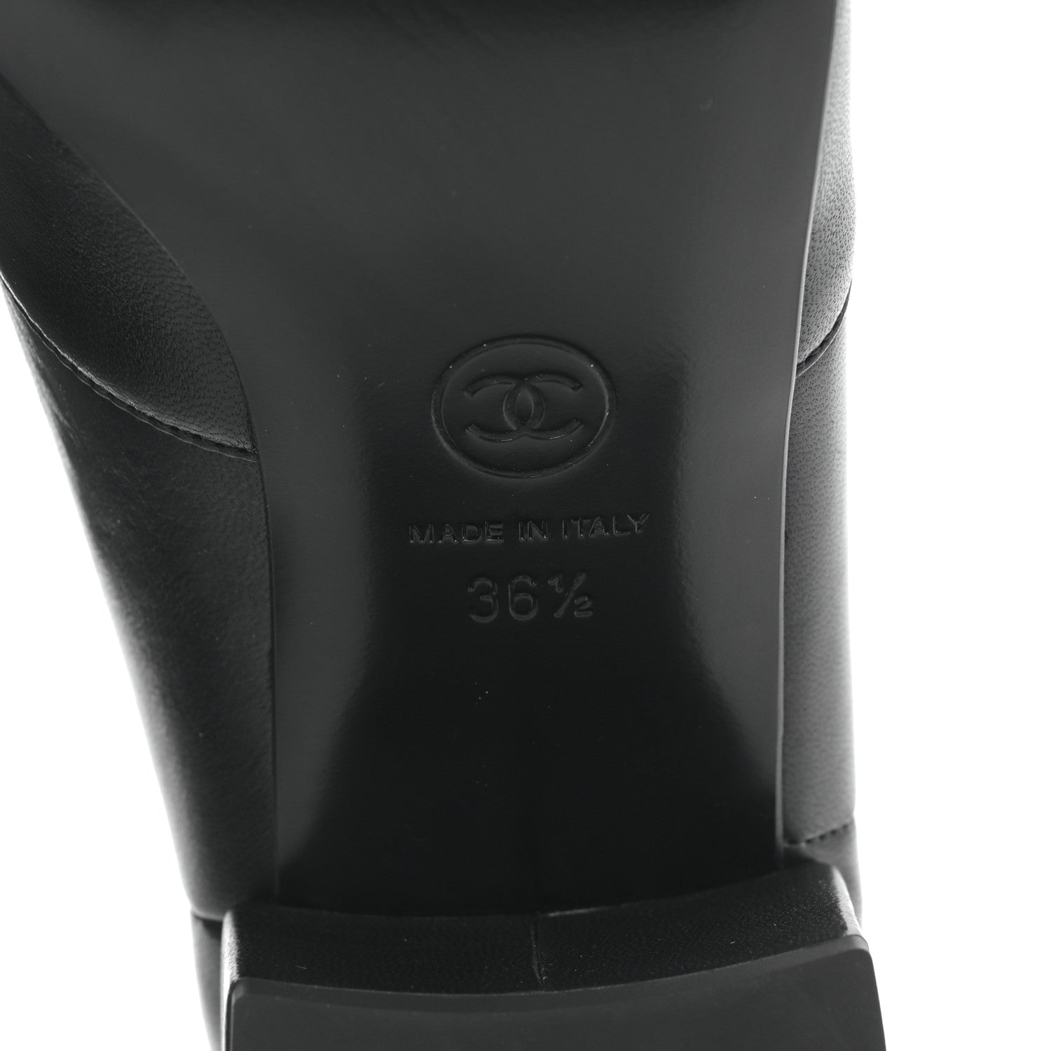 Chanel Lambskin Logo Ankle Boots 36.5 Black 6 of 8