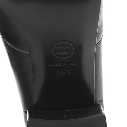 Chanel Lambskin Logo Ankle Boots 36.5 Black 6 of 8