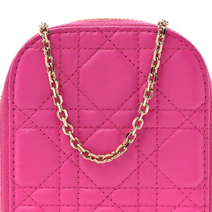 Christian Dior Lambskin Cannage Lady Dior Phone Holder Fuchsia 6 of 8