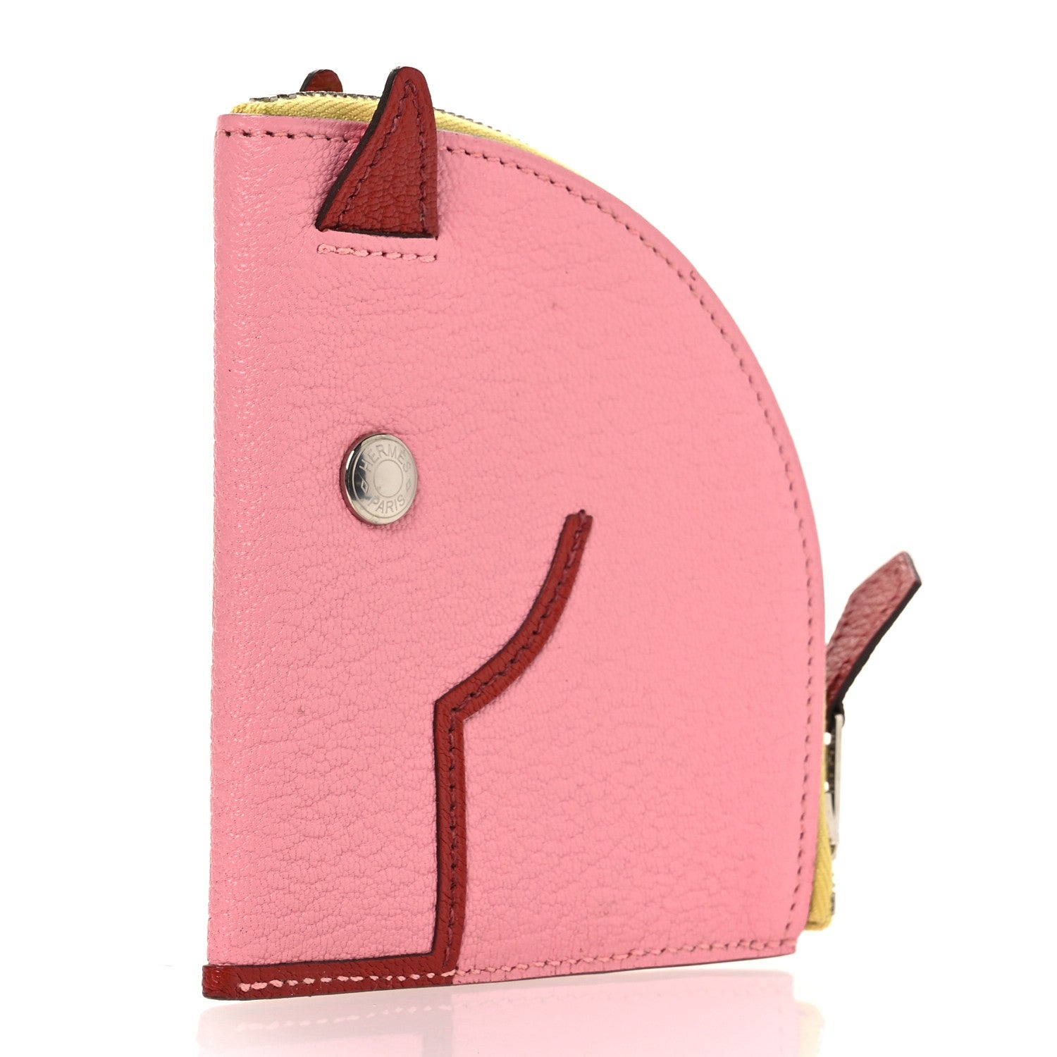 Hermes Chevre Mysore Paddock Change Purse Rose Confetti Brique 3 of 10