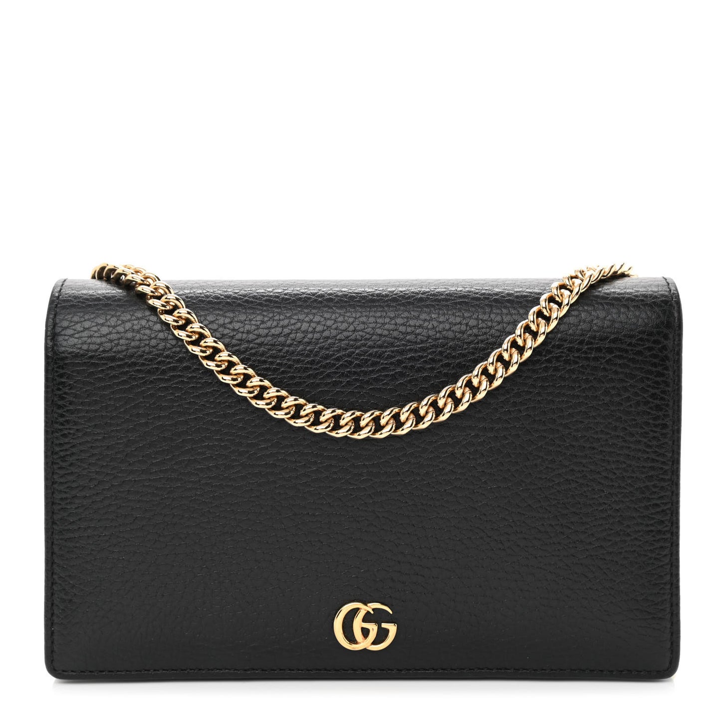 Calfskin Mini GG Marmont Chain Wallet Black