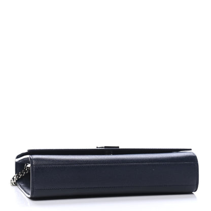 Saint Laurent Grain De Poudre Medium Classic Monogram Kate Satchel Deep Marine 3 of 5