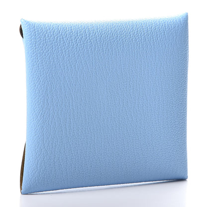 Hermes Chevre Mysore Bastia Verso Coin Purse Celeste Kraft 2 of 8