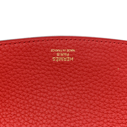 Hermes Taurillon Clemence Chevre Mysore Saut 25 Rouge De Coeur Rose Azalee Rouge Sellier 7 of 13
