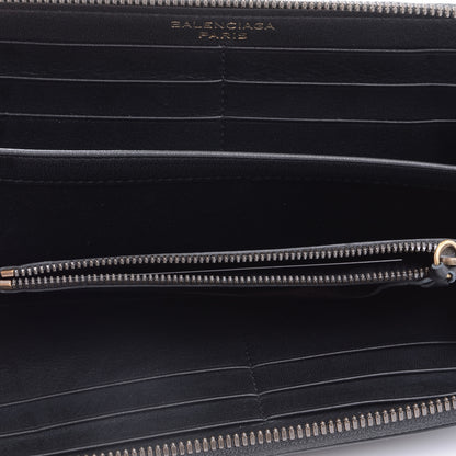 Balenciaga Calfskin Papier Continental Zip Around Wallet Black 5 of 8