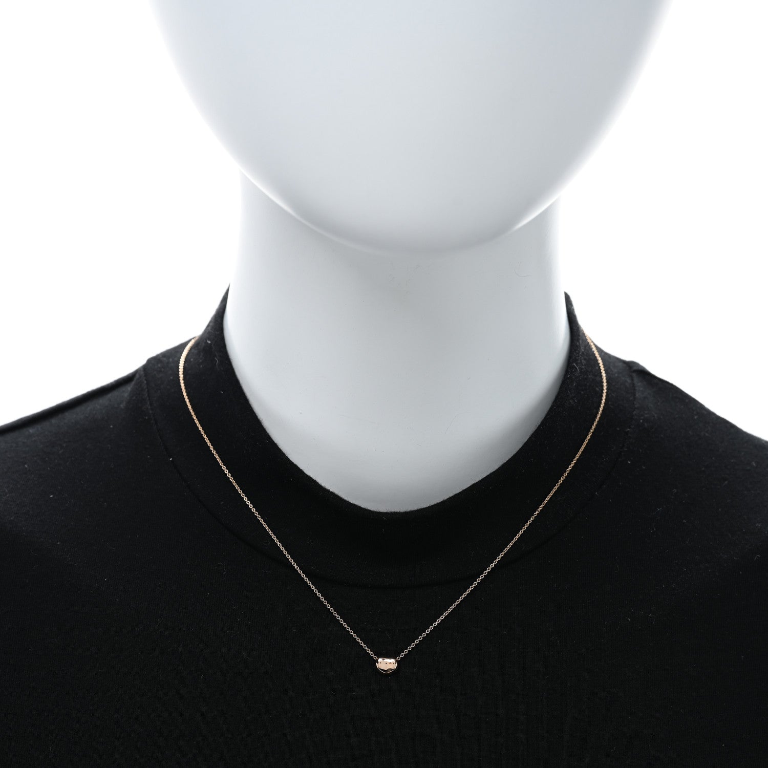 Tiffany 18K Rose Gold 6.5mm Elsa Peretti Bean Pendant Necklace 2 of 4