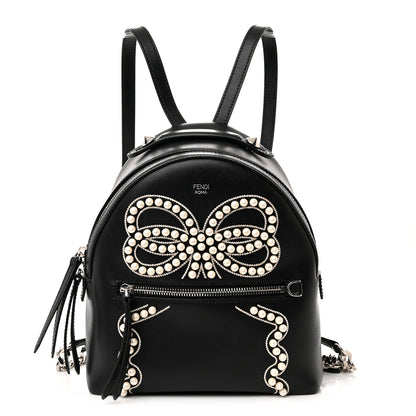 Fendi Vitello Liberty Pearl Romantic Bow Mini Backpack Black 1 of 10