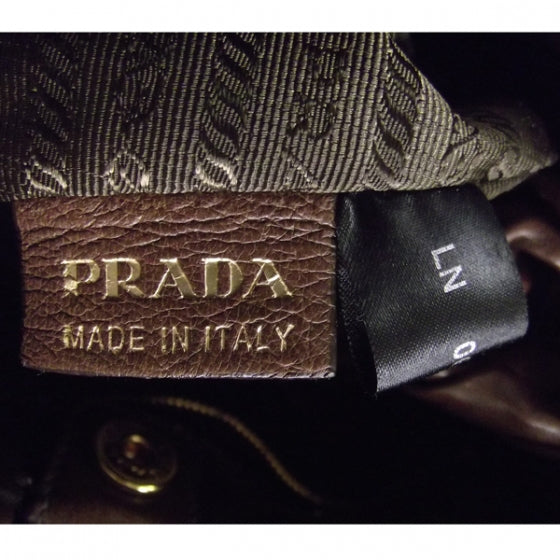 Prada Nappa Snakeskin Bow Tote Brown 9 of 12