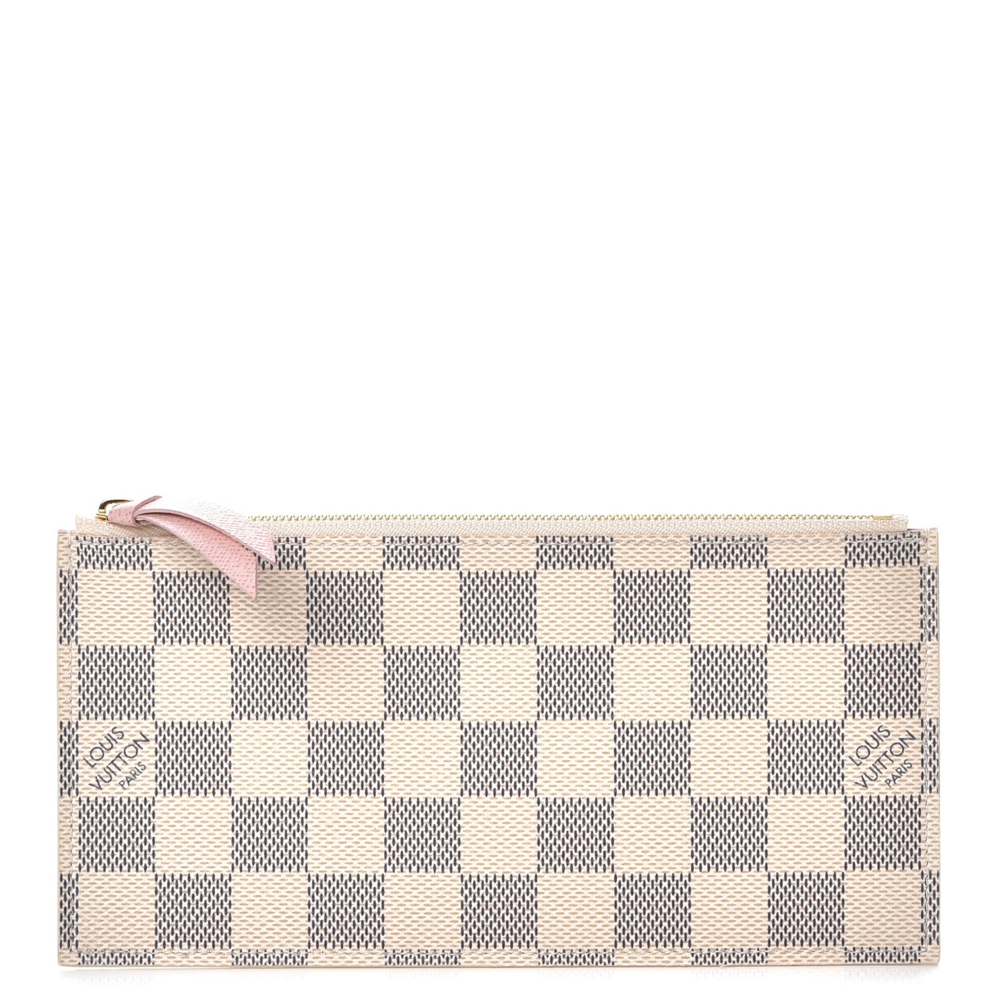 Damier Azur Felicie Chain Wallet Zippered Insert Rose Ballerine