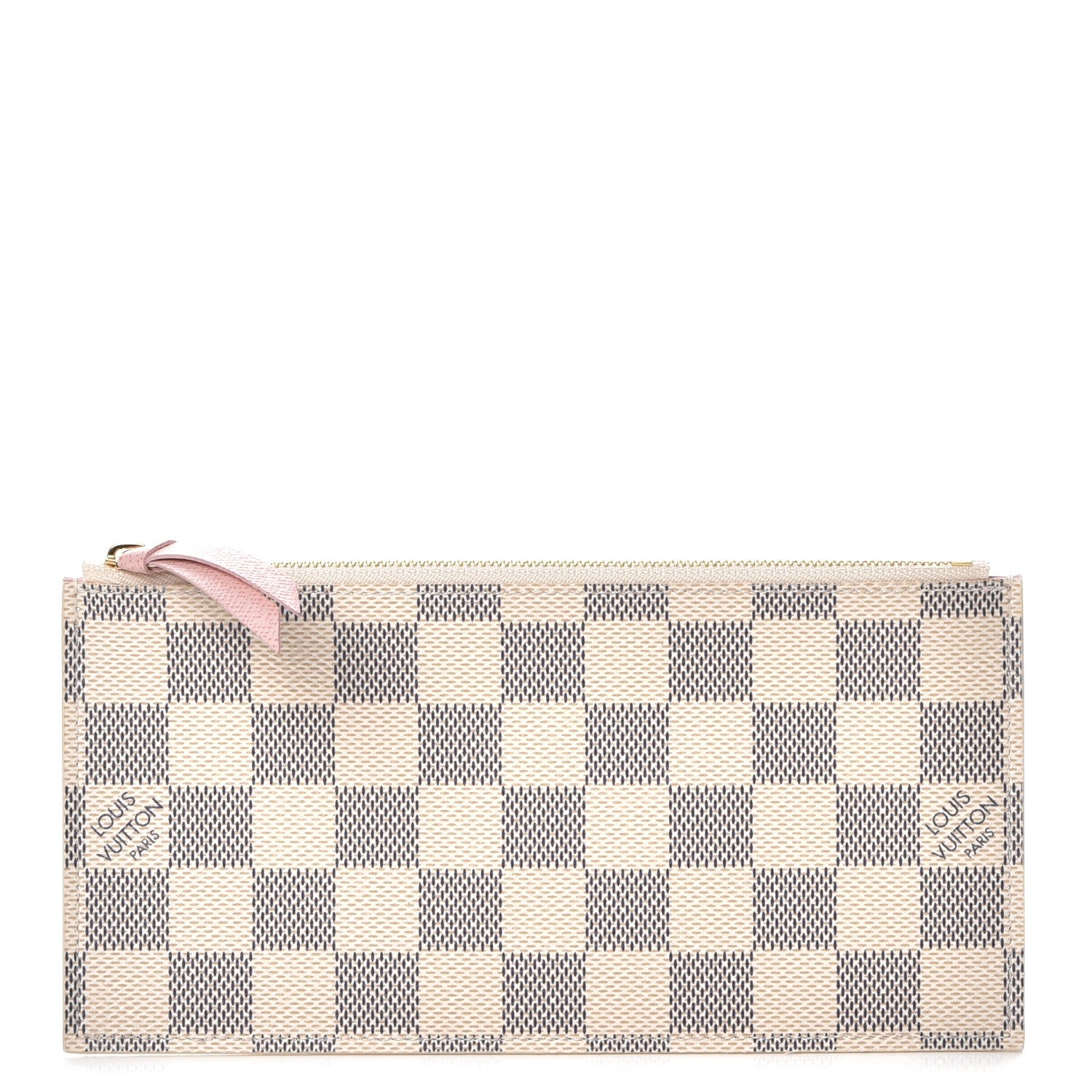 Louis Vuitton Damier Azur Felicie Chain Wallet Zippered Insert Rose Ballerine 1 of 6