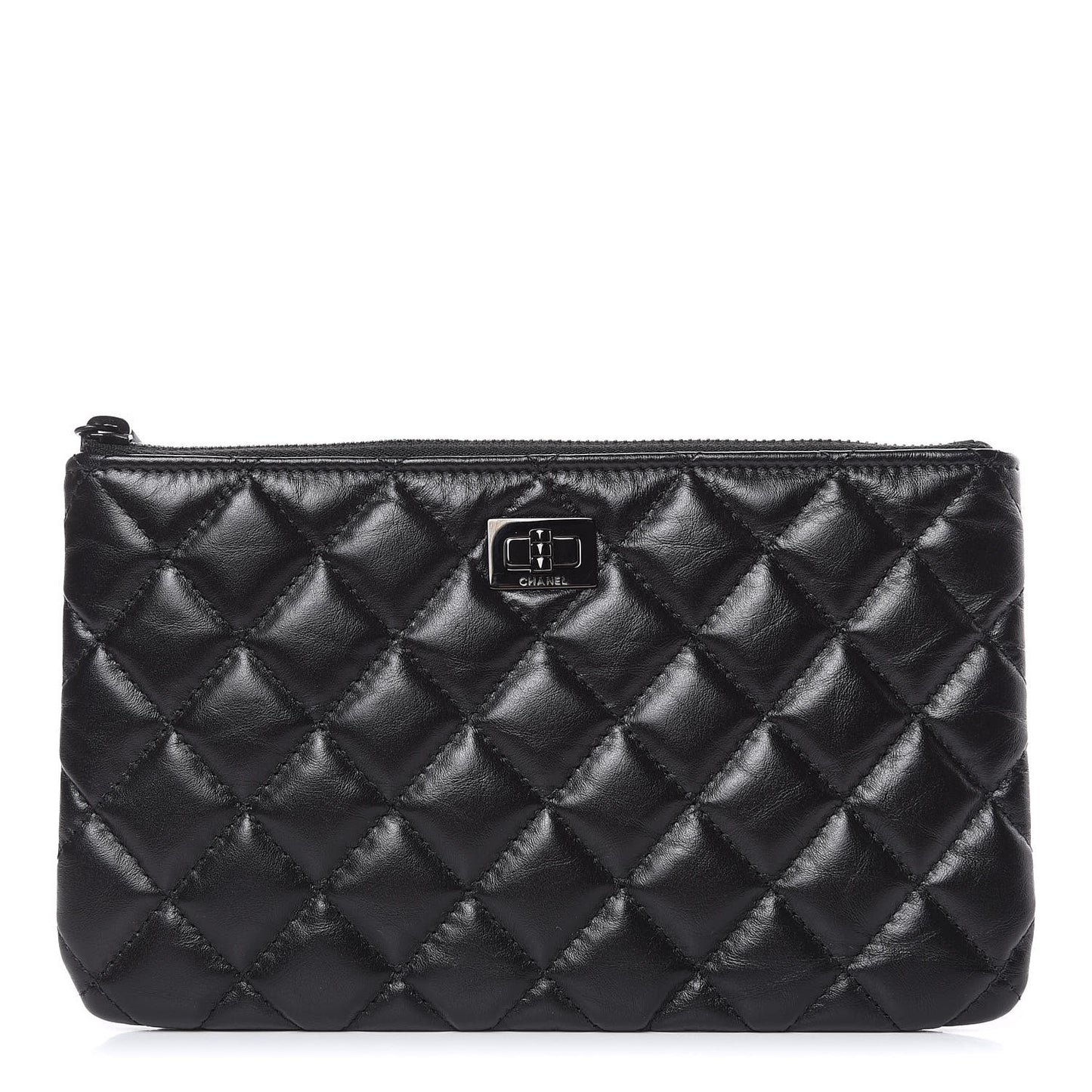 Aged Calfskin Quilted Medium Reissue Cosmetic Case So Black