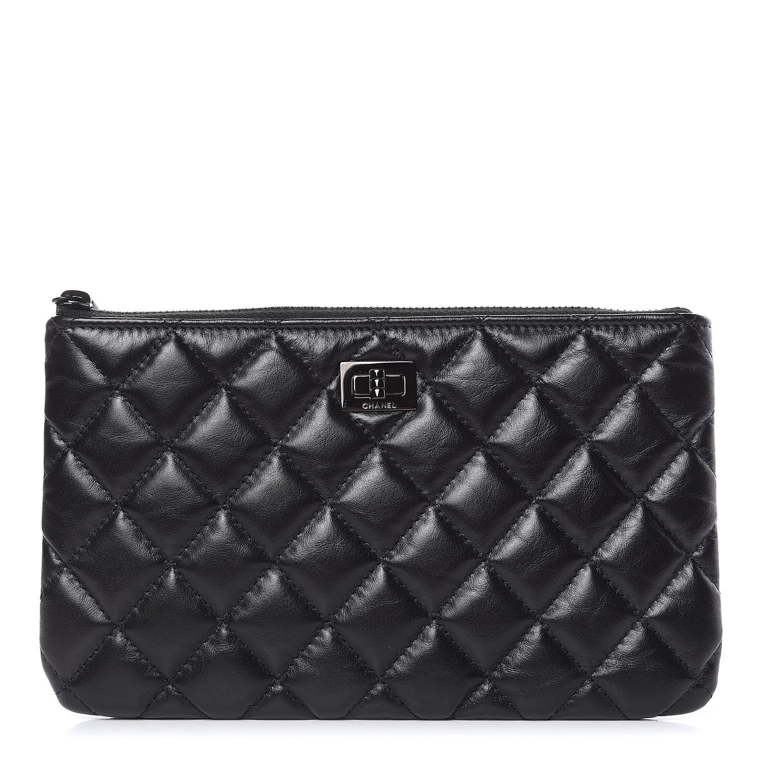 Chanel Aged Calfskin Quilted Medium Reissue Cosmetic Case So Black 1 of 8