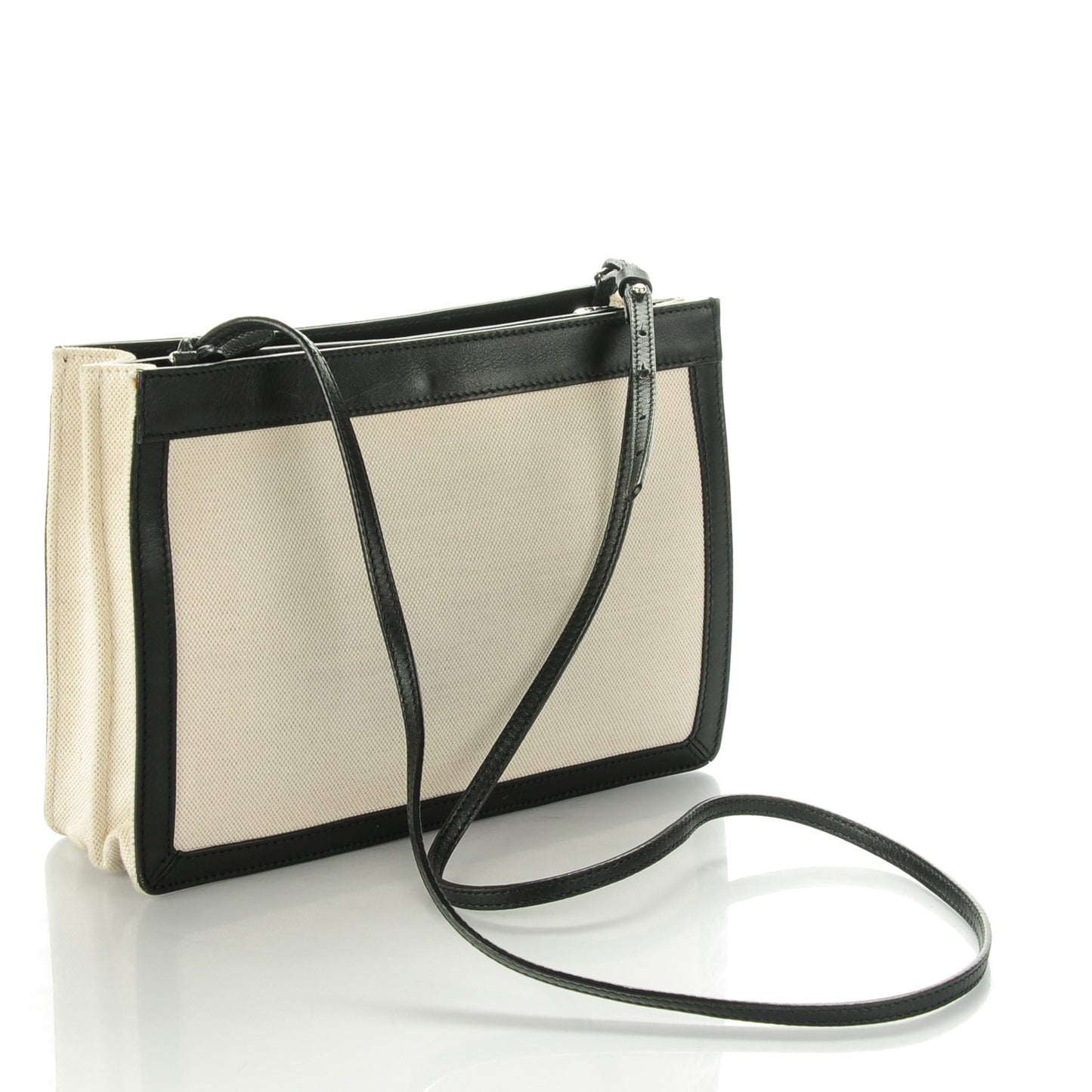 Cotton Canvas Pochette Crossbody Bag Black