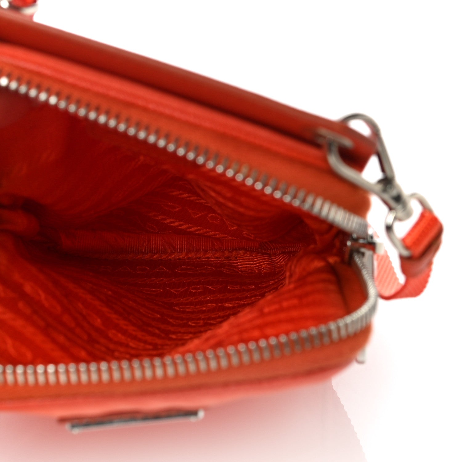 Prada Tessuto Nylon Phone Case Crossbody Bag Orange 5 of 10