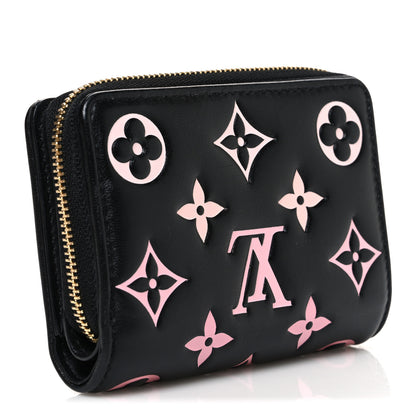 Louis Vuitton Lambskin Embossed Monogram LV Ski Lou Coussin Wallet Black Pink 3 of 8