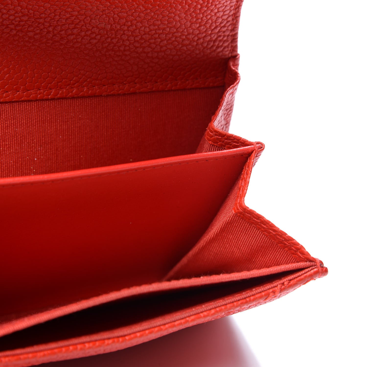 Chanel Caviar Chevron Quilted Flap Card Holder Wallet Red 4 of 9