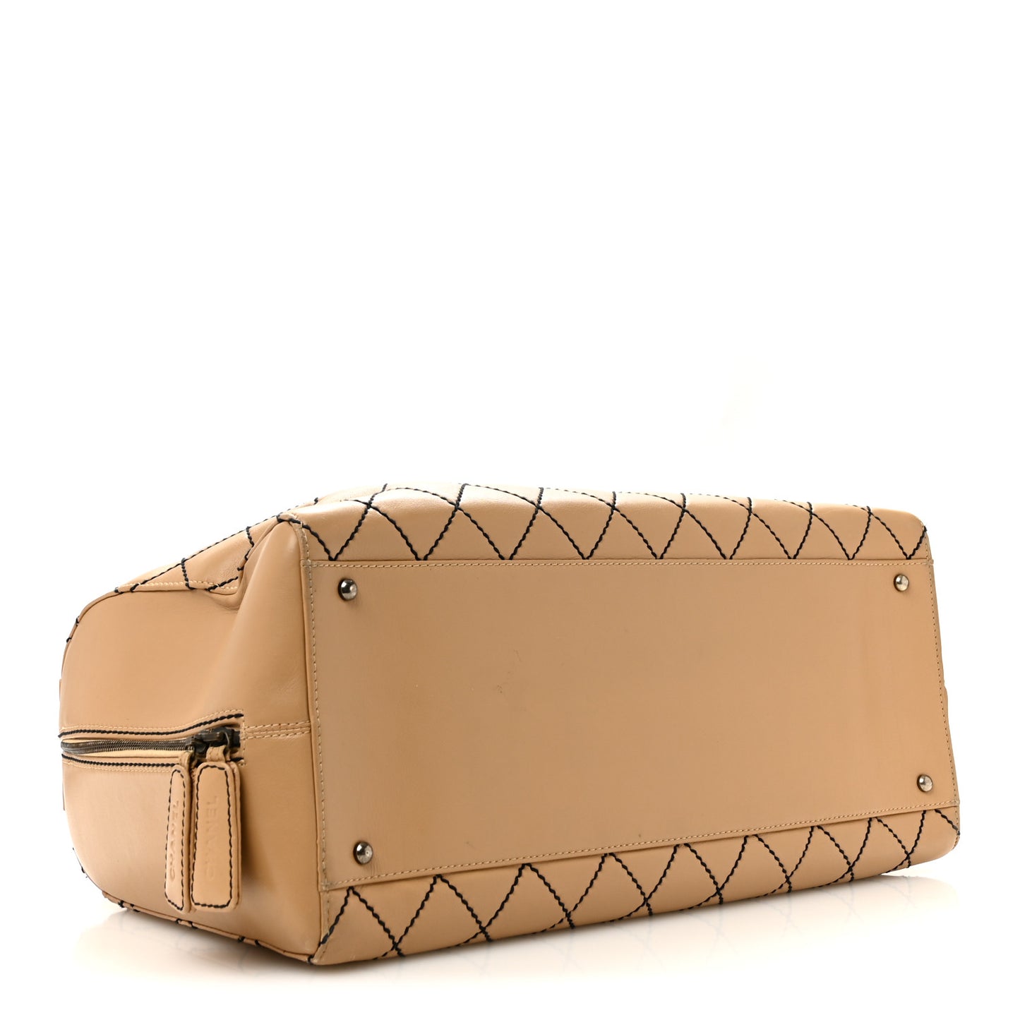 Calfskin Wild Stitch Duffel Bag Beige