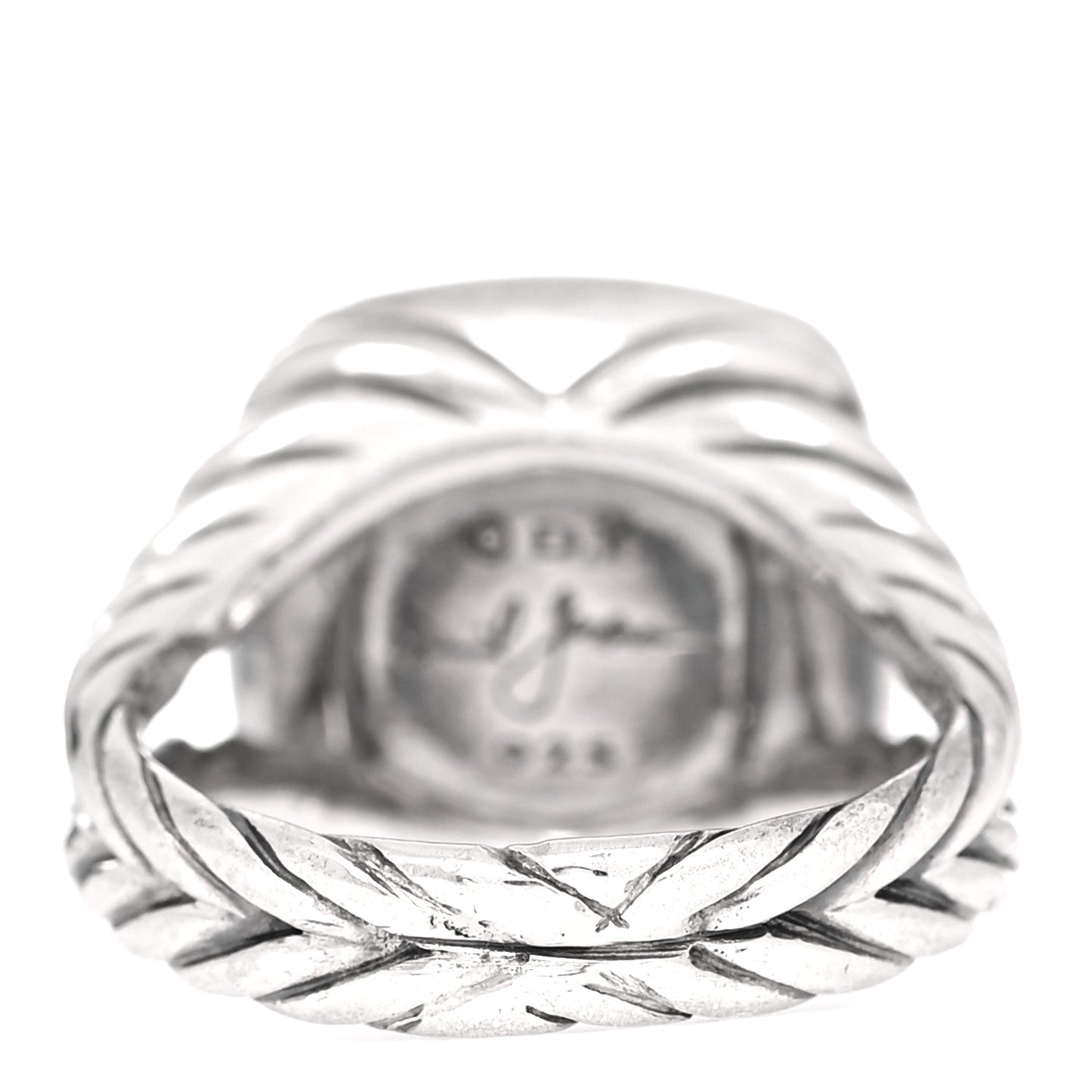 Sterling Silver Diamond Prasiolite 11mm Albion Ring 50 5.5