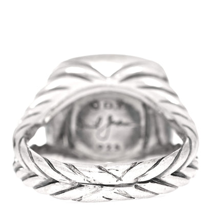 David Yurman Sterling Silver Diamond Prasiolite 11mm Albion Ring 50 5.5 4 of 5