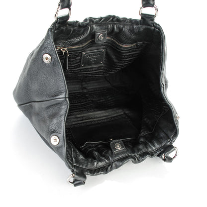 Prada Deerskin Shoulder Bag Black 5 of 8
