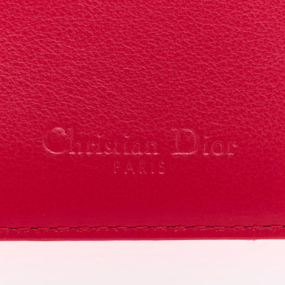 Christian Dior Patent Cannage Lady Dior Card Holder Raspberry 6 of 6