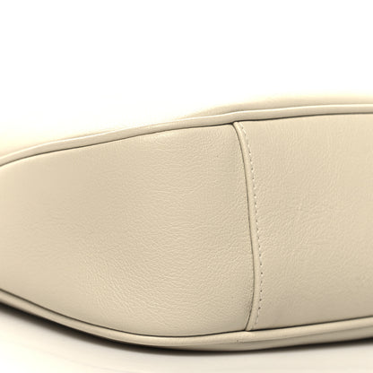 Gucci Softy Wonka Textured Dollar Calfskin Medium Diana Bamboo Shoulder Bag Mystic White Hibiscus Red 9 of 10