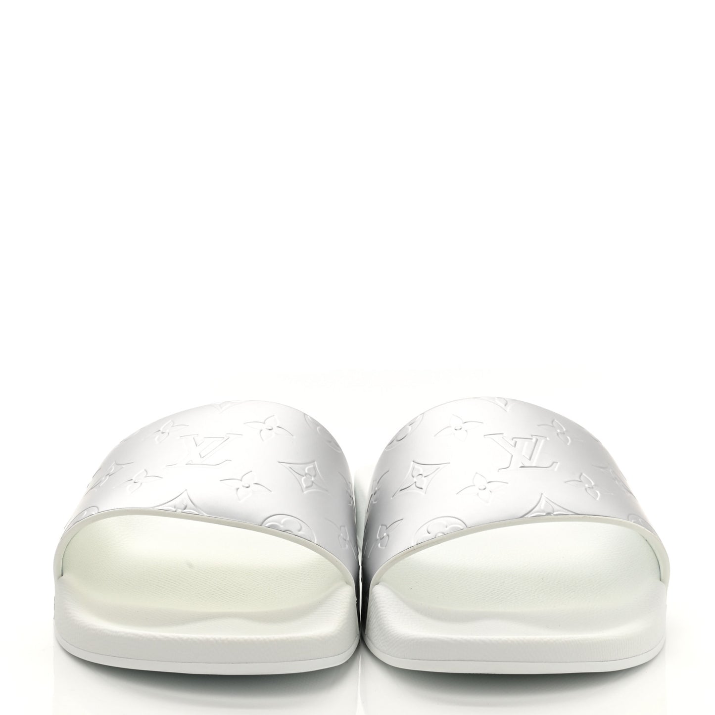 Metallic Rubber Embossed Monogram Mens Waterfront Mules 9