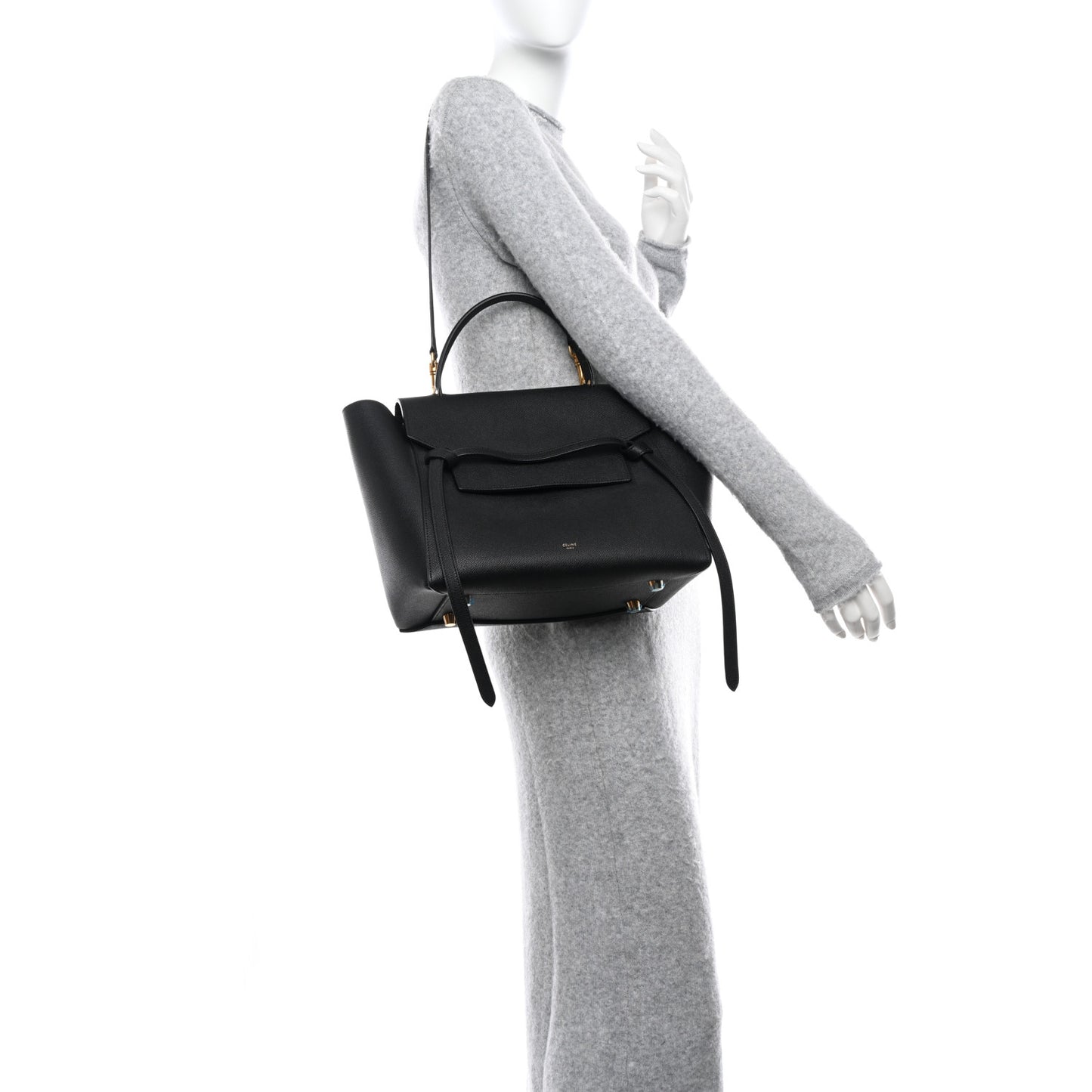 Grained Calfskin Mini Belt Bag Black