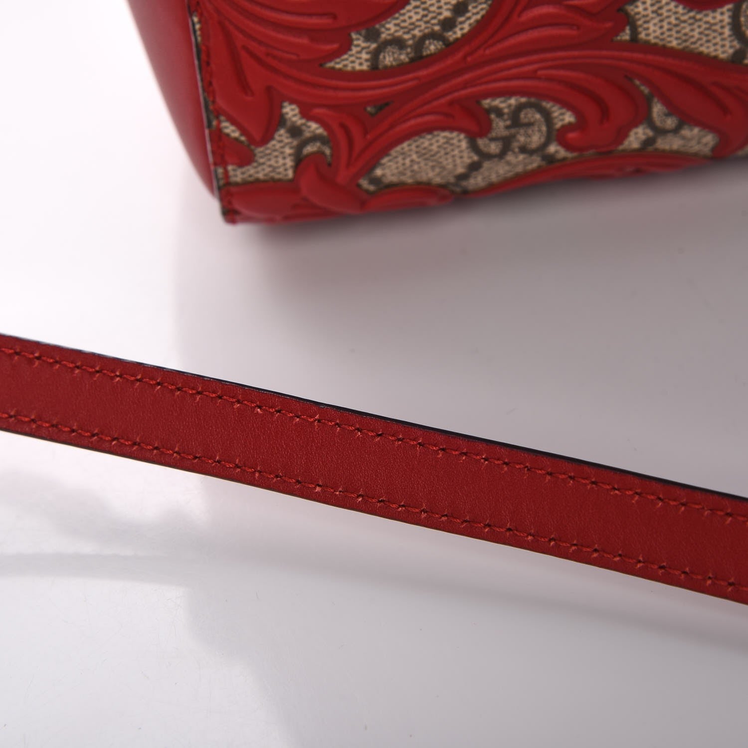 Gucci GG Supreme Monogram Arabesque Small Boston Hibiscus Red 11 of 11