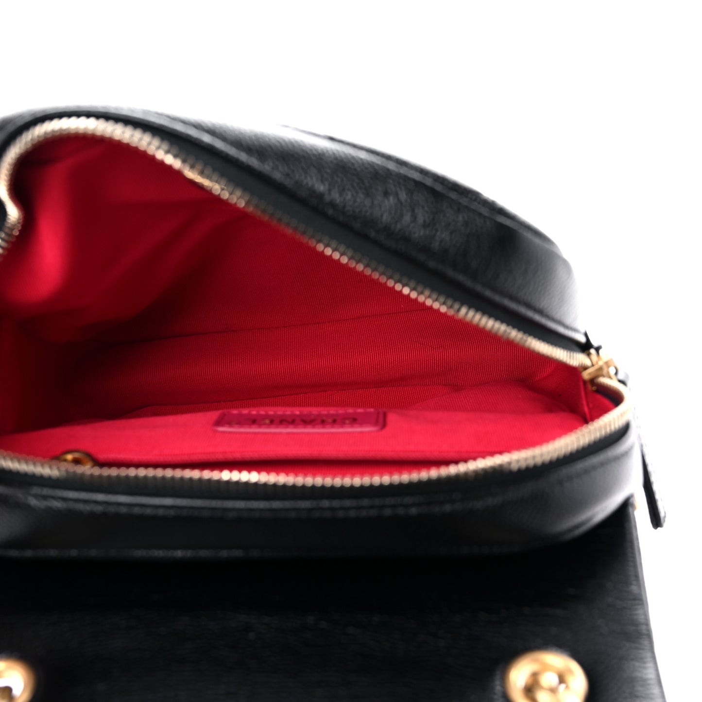 Shiny Caviar Quilted Chain Melody Backpack Black