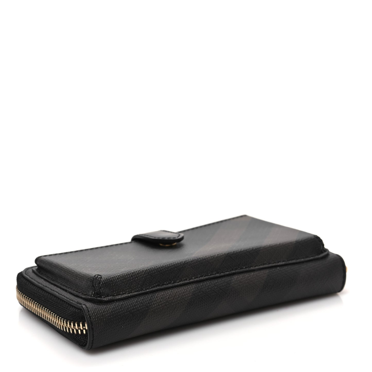 Smoked Check Zip Around Wallet Brown