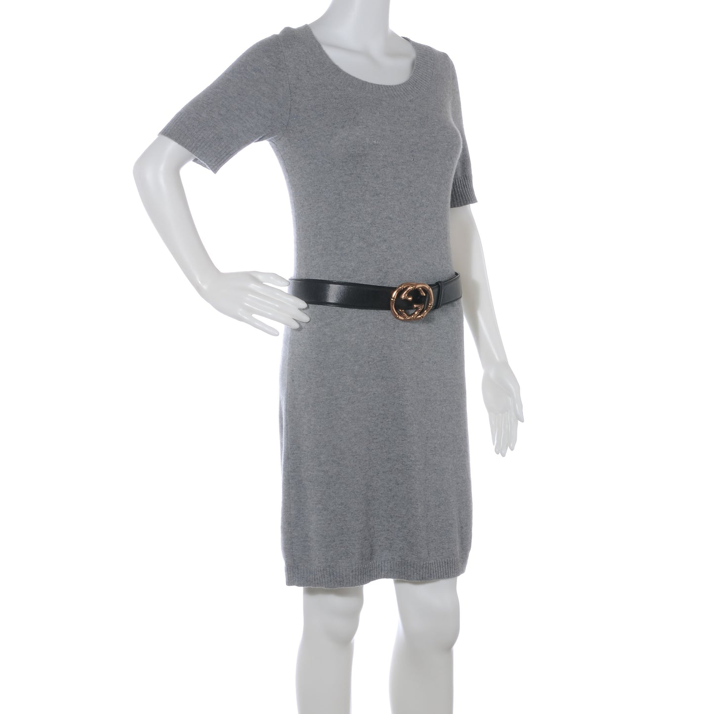 Leather Bamboo Interlocking G Belt 85 34 Black