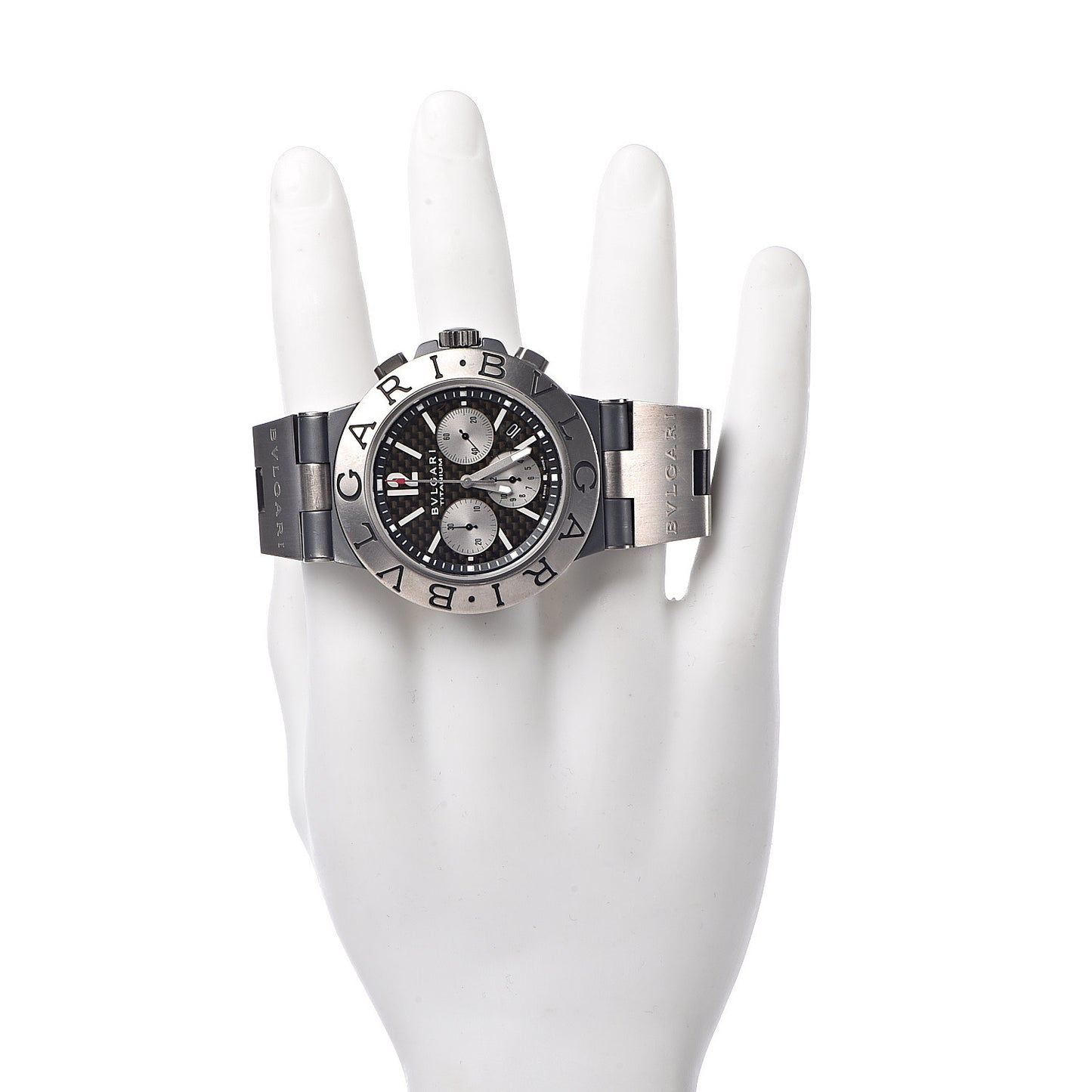 Titanium Rubber 44mm Diagono Chronograph Automatic Watch Black