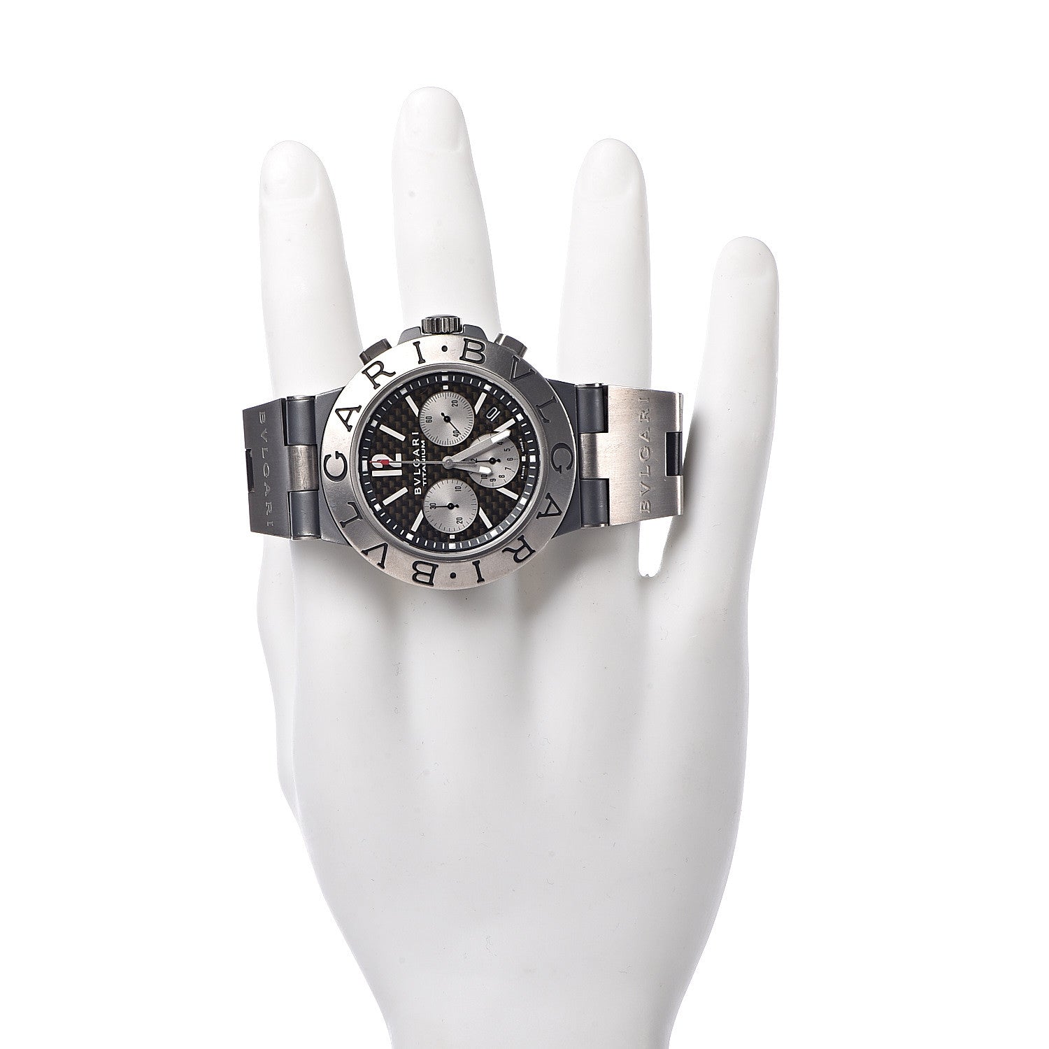Bulgari Titanium Rubber 44mm Diagono Chronograph Automatic Watch Black 2 of 7
