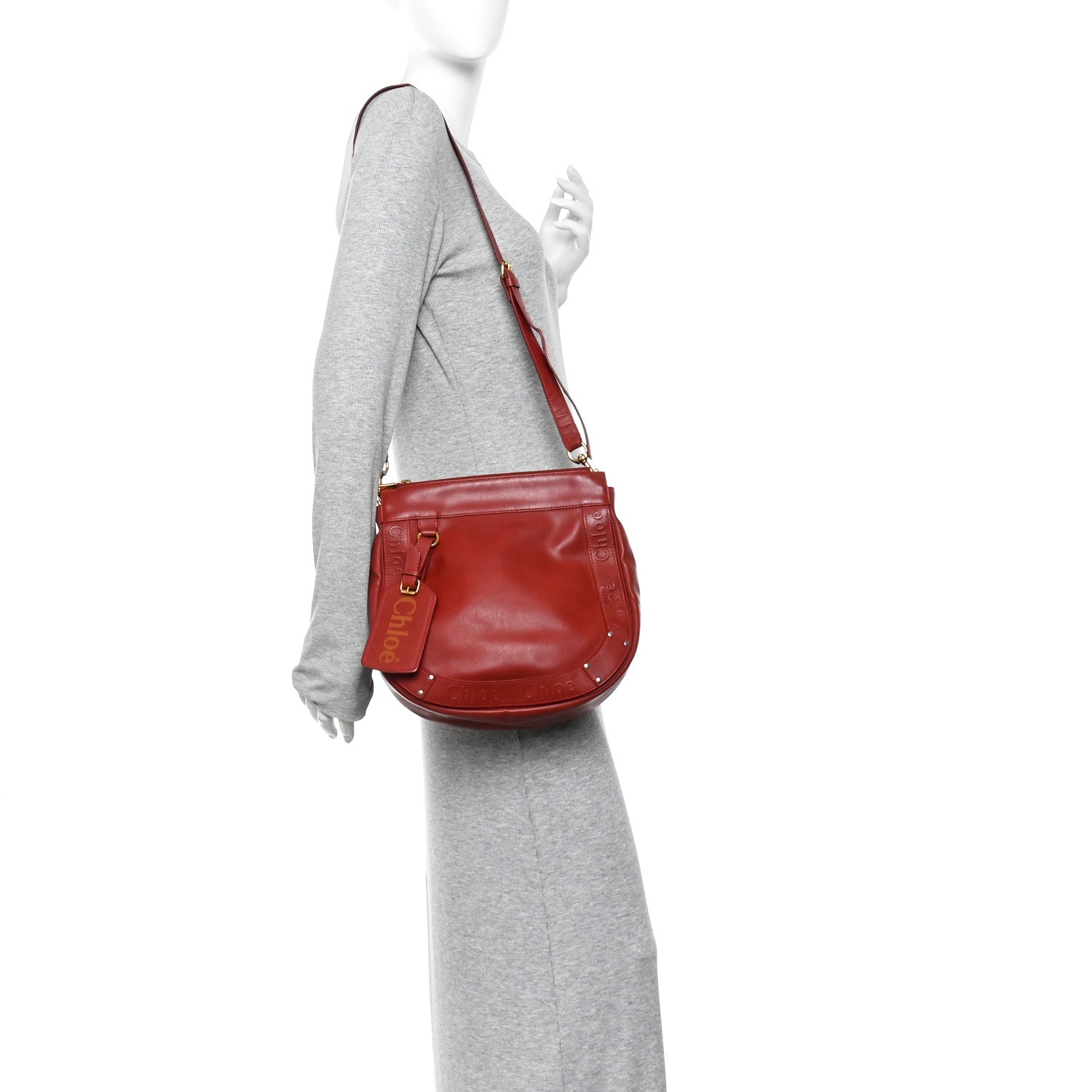 Chloe Calfskin Eden Crossbody Cherry 2 of 9