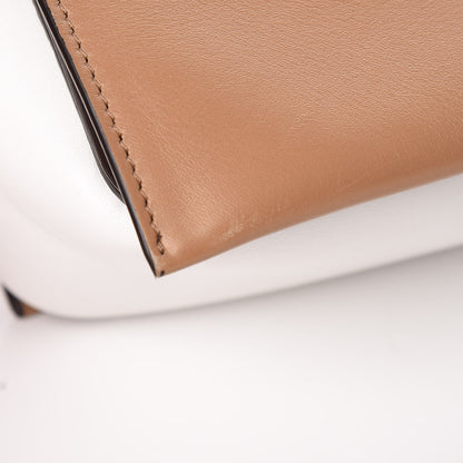Celine Shiny Smooth Calfskin Medium Frame Shoulder Bag Tan Optic White 10 of 11
