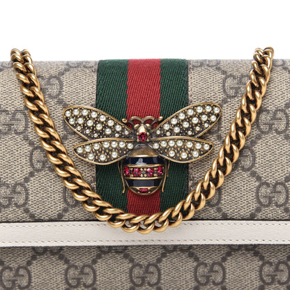 Gucci GG Supreme Monogram Web Queen Margaret Chain Wallet White 8 of 9