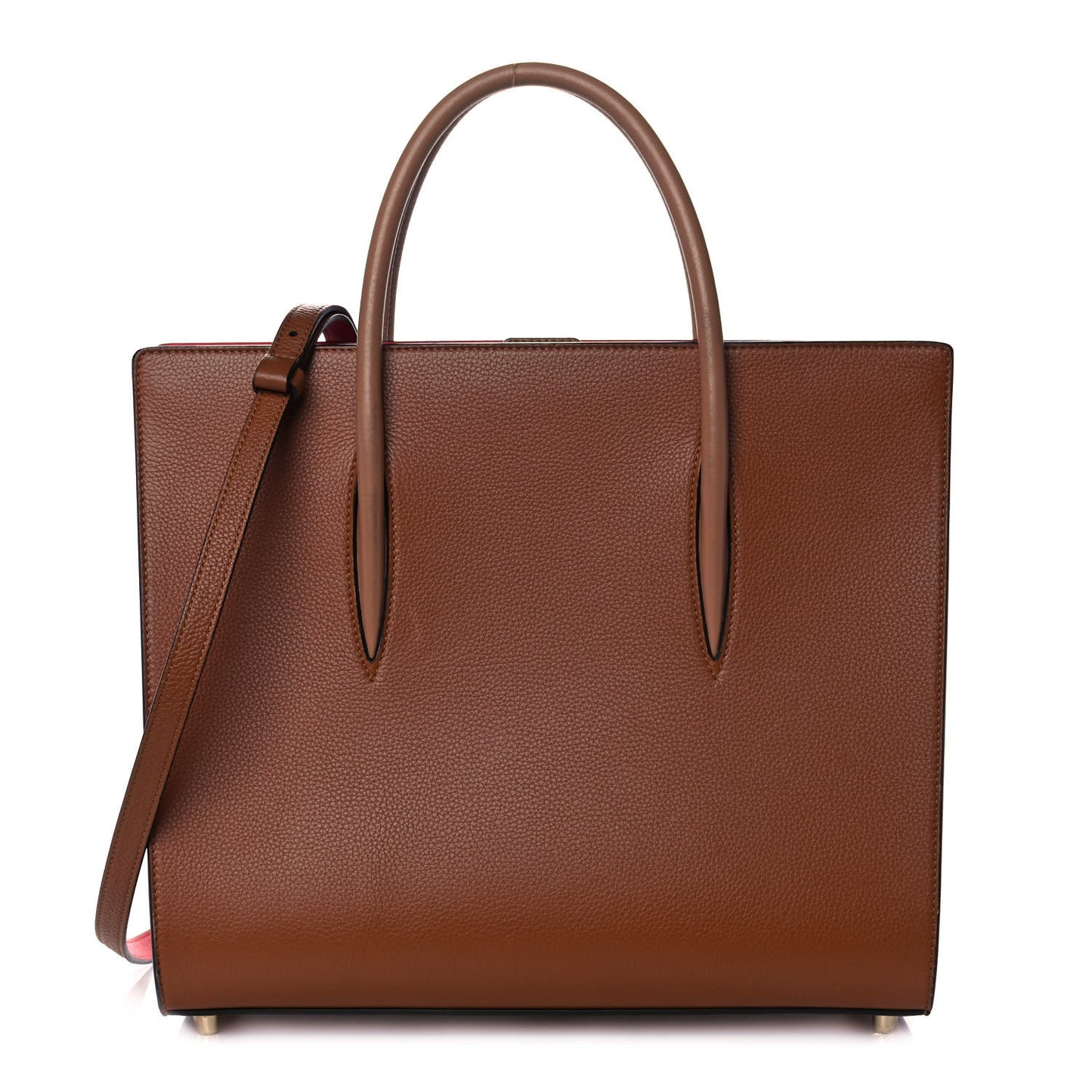 Calfskin Patent Studded Large Paloma Brown