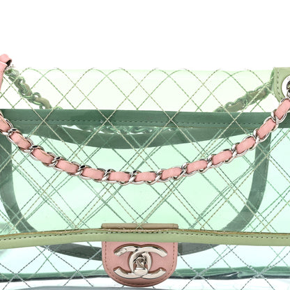 Chanel Lambskin PVC Quilted Medium Coco Splash Flap Blue Green 8 of 12