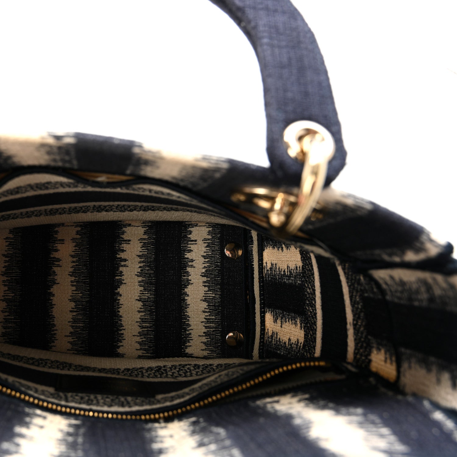 Christian Dior Canvas Medium D-Stripes Lady D-Lite Blue 5 of 9