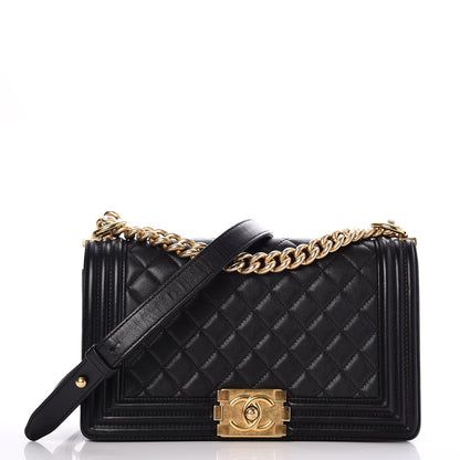 Chanel Calfskin Quilted Medium Boy Flap Black 1 of 8