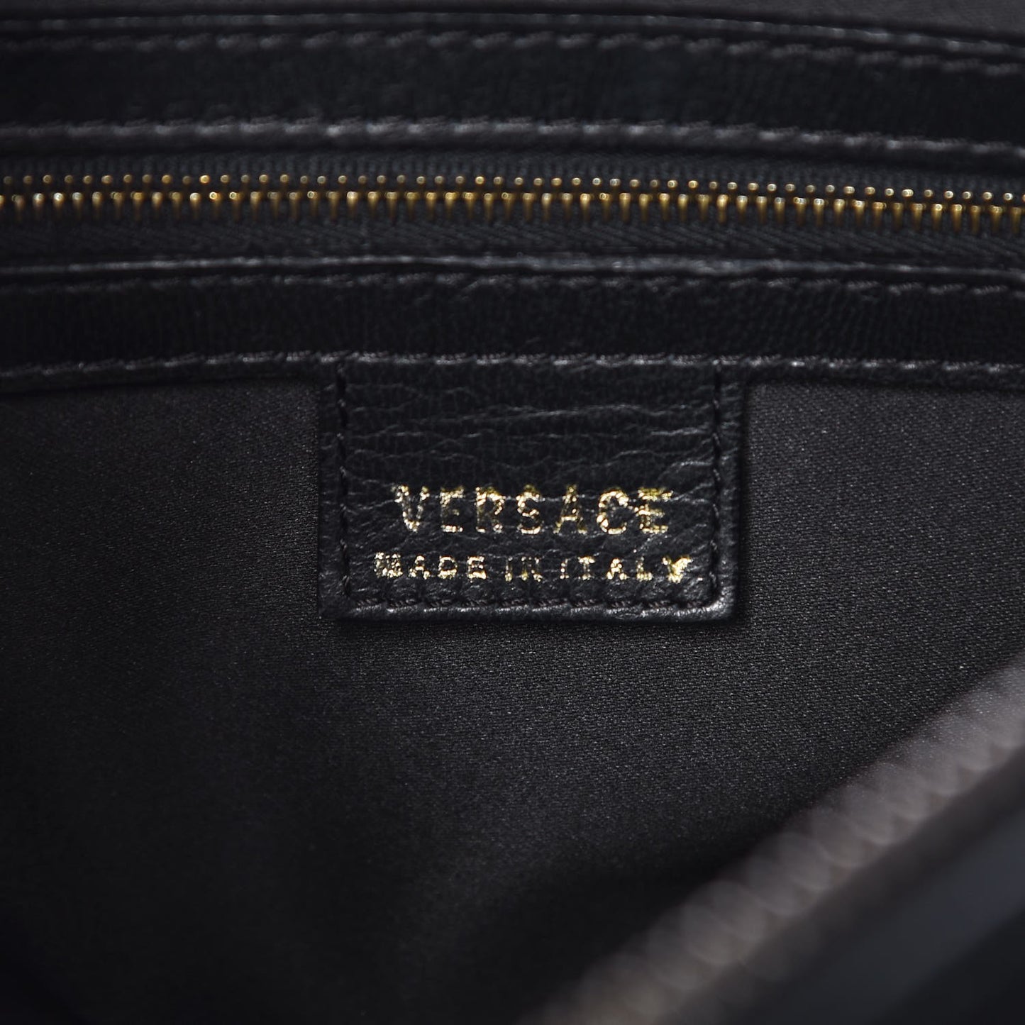 Perforated Calfskin Madonna Satchel Black