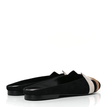 Hermes Velvet Goatskin Womens Roxane Mules 35 Multicolor Black 4 of 9
