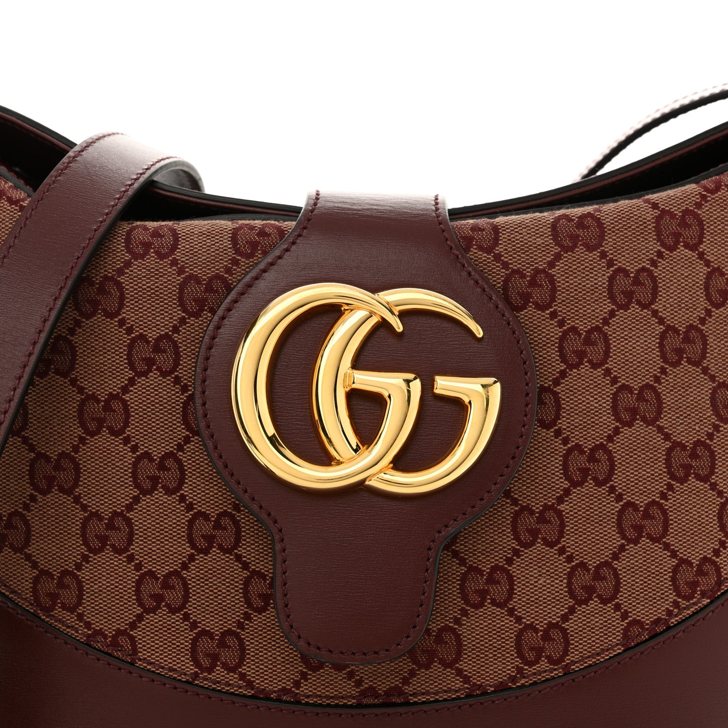 Gucci GG Monogram Calfskin Medium Arli Shoulder Bag Sahara Rubino Chardonnay 8 of 11