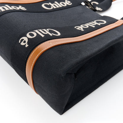 Chloe Cotton Calfskin Medium Woody Ribbon Tote Black 11 of 11